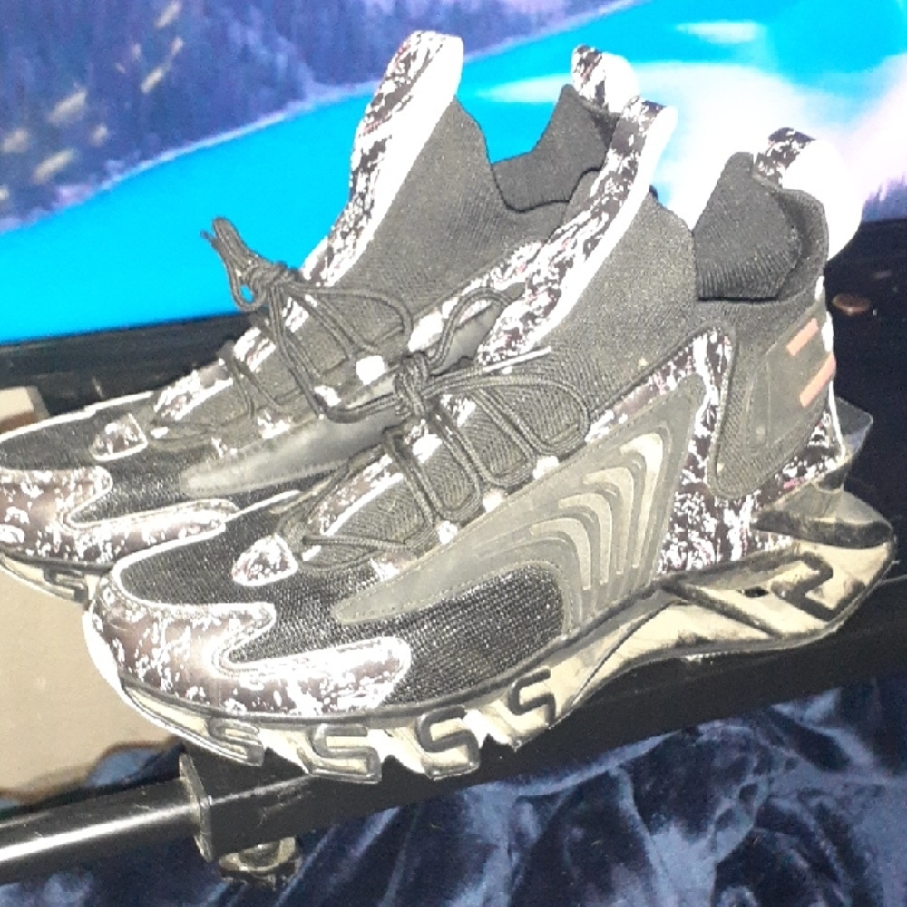 Black and White Patterned Sneakers